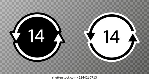 Battery recycling symbol 14 CZ . Vector illustration