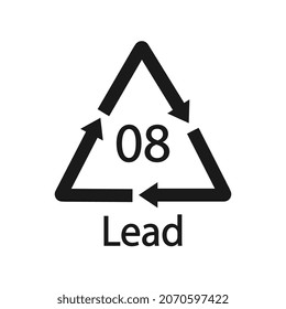 Battery recycling symbol 8 Lead , battery recycling code 8 Lead