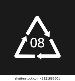 Battery recycling symbol 8 Lead , battery recycling code 8 Lead