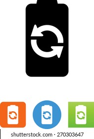 Battery with recycling / synchronize icon