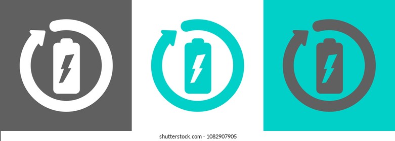 Battery Recycling Vector Logo.