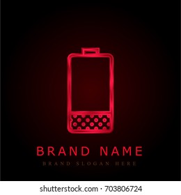 Battery red chromium metallic logo