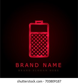 Battery red chromium metallic logo