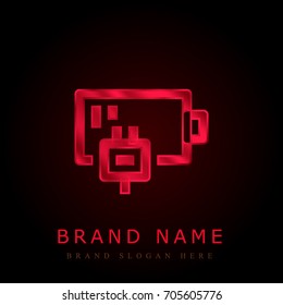Battery red chromium metallic logo