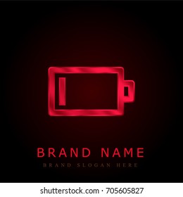 Battery red chromium metallic logo