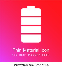 Battery red and pink gradient material white icon minimal design