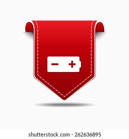 Battery Red Vector Icon Design