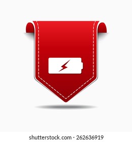 Battery Red Vector Icon Design