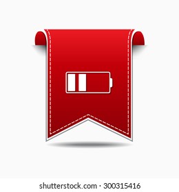 Battery Red Vector Icon Design