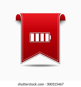 Battery Red Vector Icon Design