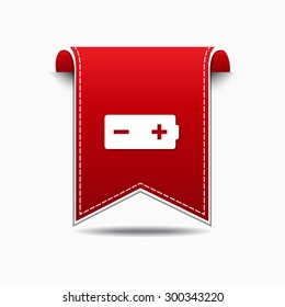 Battery Red Vector Icon Design