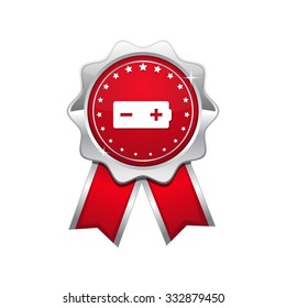 Battery Red Vector Icon Design
