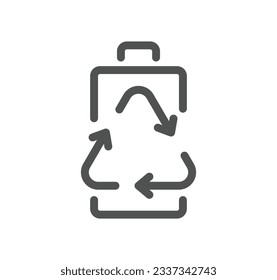 Battery related icon outline and linear vector.