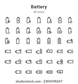 Battery and related topic icons collection