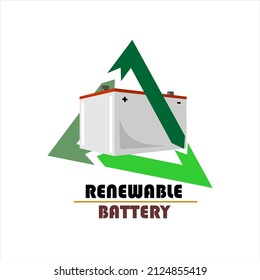 Battery with renewable cycle icon