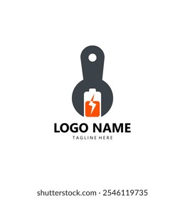battery repair logo design vector