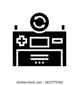 vector de icono de glifo de reemplazo de batería. señal de reemplazo de batería. símbolo de contorno aislado ilustración negra