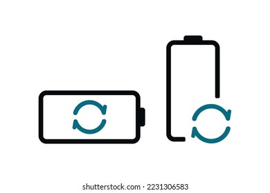 Battery rotation icon. Illustration vector