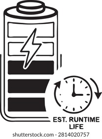 Battery Runtime Icon Graphic Designer