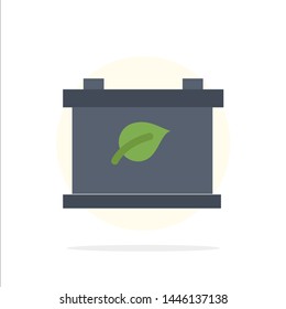 Battery, Save, Green Abstract Circle Background Flat color Icon