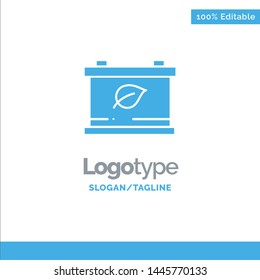 Battery, Save, Green Blue Solid Logo Template. Place for Tagline