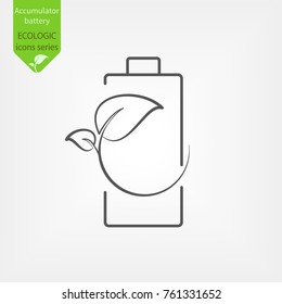Battery save mode line icon in flat style. Phone power saving
