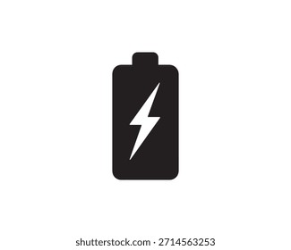 Ilustración de diseño de Vector de silueta de icono de ahorro de batería.