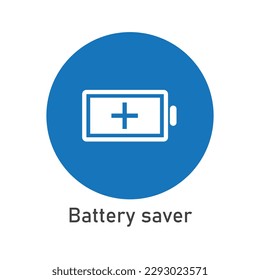 Battery Saver Icon Vector Image Illustration. Mobile Phone Icon.