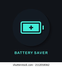 Battery saver symbol. Vector illustration 