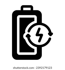 Battery Saving Glyph Icon - Single Icon, Vector