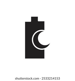 Battery saving icon Flat line illustration