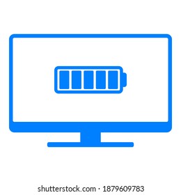 Battery and screen on white
