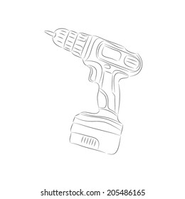 Battery screwdriver drawing