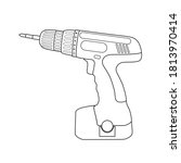 Battery screwdriver logo in vector.Cordless screwdriver vector illustration.