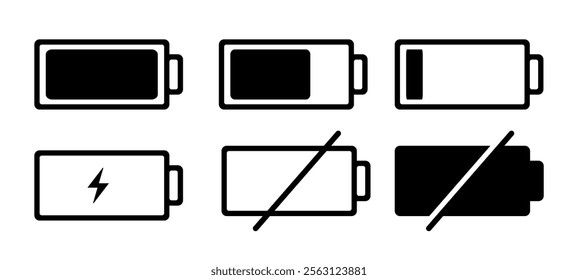 battery set icon Horizontal vector illustration