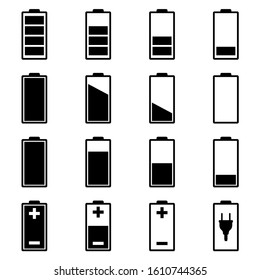 Battery set icon, logo isolated on white background