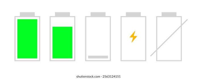 battery set icon Vertical vector illustration