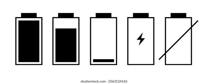 battery set icon Vertical vector illustration