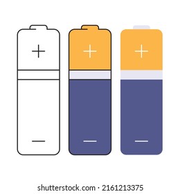 Battery set illustration isolated on white background