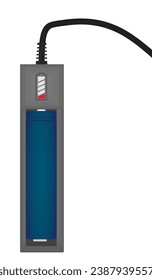 Battery set on charger. vector