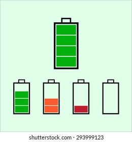 Battery set vector