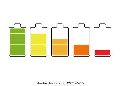 Battery set vector icon on white background