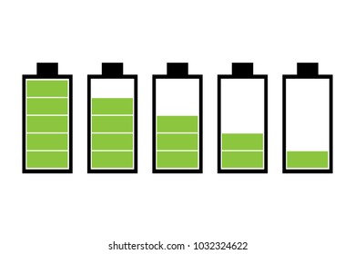 Battery set vector icon on white background