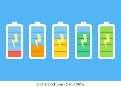 Battery set. Vector illustration.