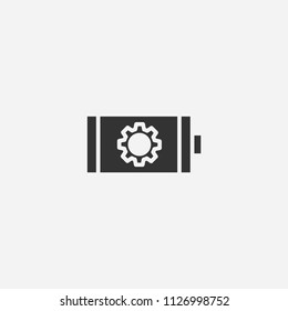Battery setting icon illustration,vector energy data sign symbol