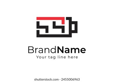 Battery shape 44 logo vector design simple logo template concept