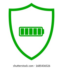 Battery and shield on white