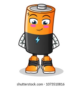 battery shy mascot vector cartoon illustration