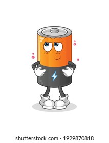 vector tímido de la batería. personaje de caricatura