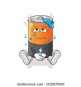 vector de daño de batería. personaje de caricatura